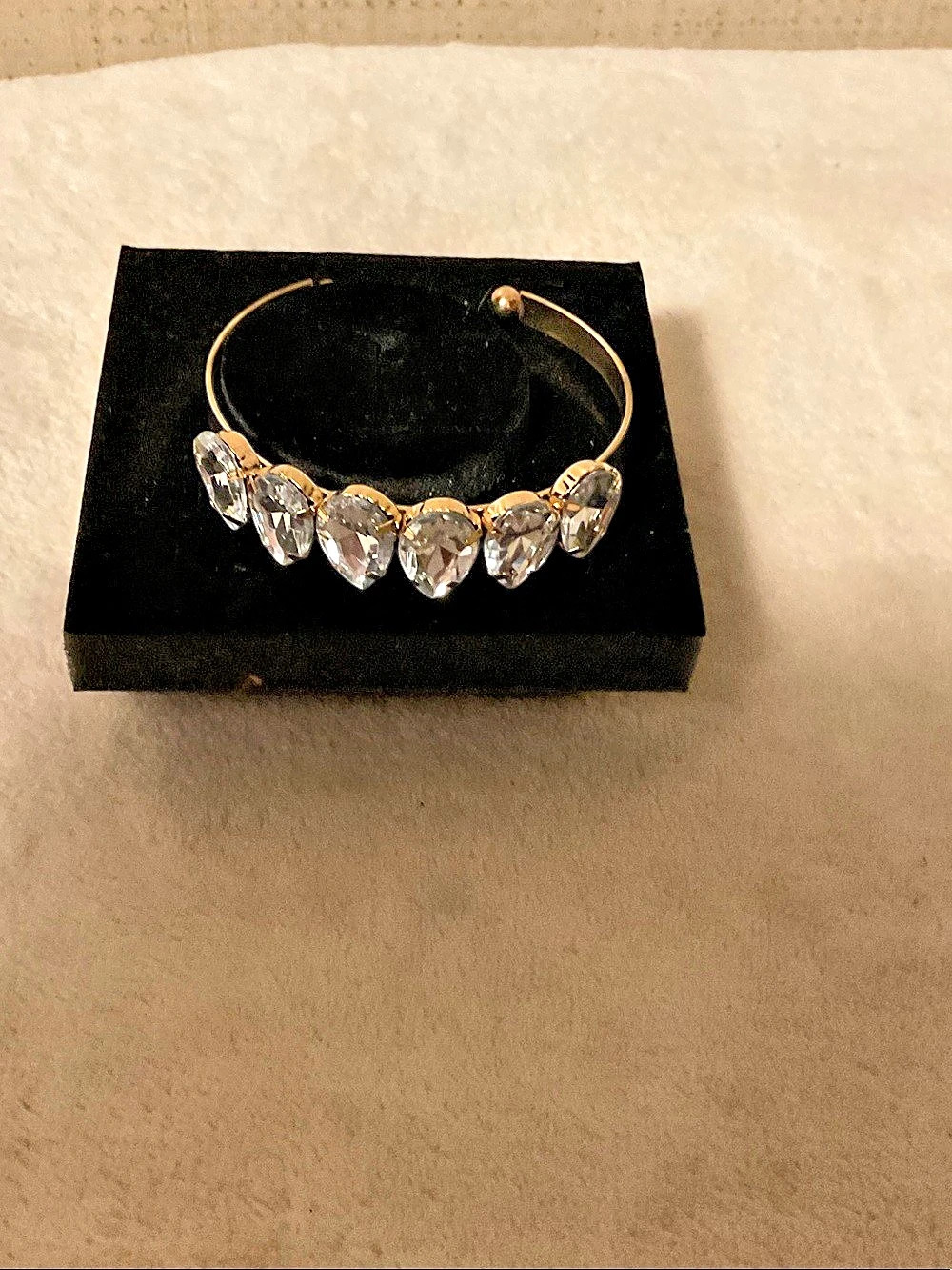 Crystal Gold-Tone Cuff Bracelet Like New